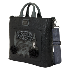 wednesday black roses convertible backpack & tote crossbody bag