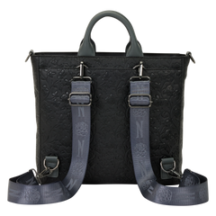 wednesday black roses convertible backpack & tote crossbody bag